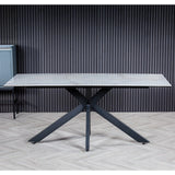 Moda 180cm Grey/Gold Ceramic Marble Dining Table