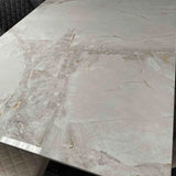 Moda 180cm Grey/Gold Ceramic Marble Dining Table