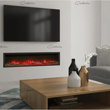 41 50 60 71 Inch HD+ Panoramic Black Electric Luvelle Fire 3 Sided Full Glass-Esme Furnishings