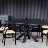 Moda 120-160cm Dark Grey Ceramic Marble Centre Extending Dining Table