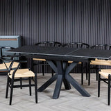 Moda 120-160cm Dark Grey Ceramic Marble Centre Extending Dining Table