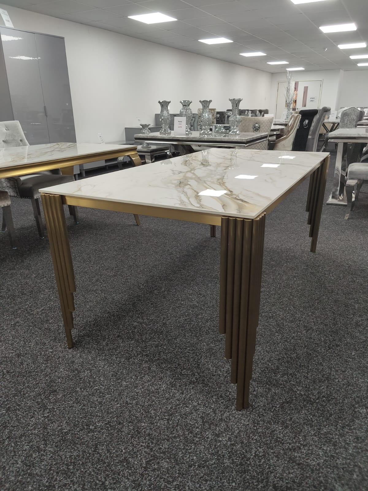 Mayfair 180cm Ceramic Marble & Gold Dining Table-Kitchen & Dining Room Tables-ASR-Belmont Interiors