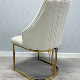 Ravello 180cm Gold Dining Table With Cannes Gold Chairs In 2 Colours