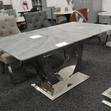 Arial 1.6-2.0m Extending Grey Ceramic Marble Dining Table - Belmont Interiors