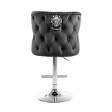 Valentino Lion Knocker Quilted Tufted Plush Velvet BAR STOOLS - 6 Colours-Esme Furnishings