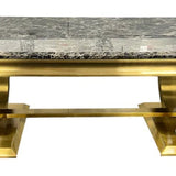 Arianna Gold 120cm Ceramic / Marble Coffee Table - Belmont Interiors