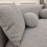 The Wave Boucle Curved Sofa in Grey - Belmont Interiors