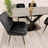 Valeo 160cm Black Dining Table with Black Sintered Stone Top - Belmont Interiors