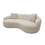 The Wave Curved Sofa in Ivory Boucle - Belmont Interiors