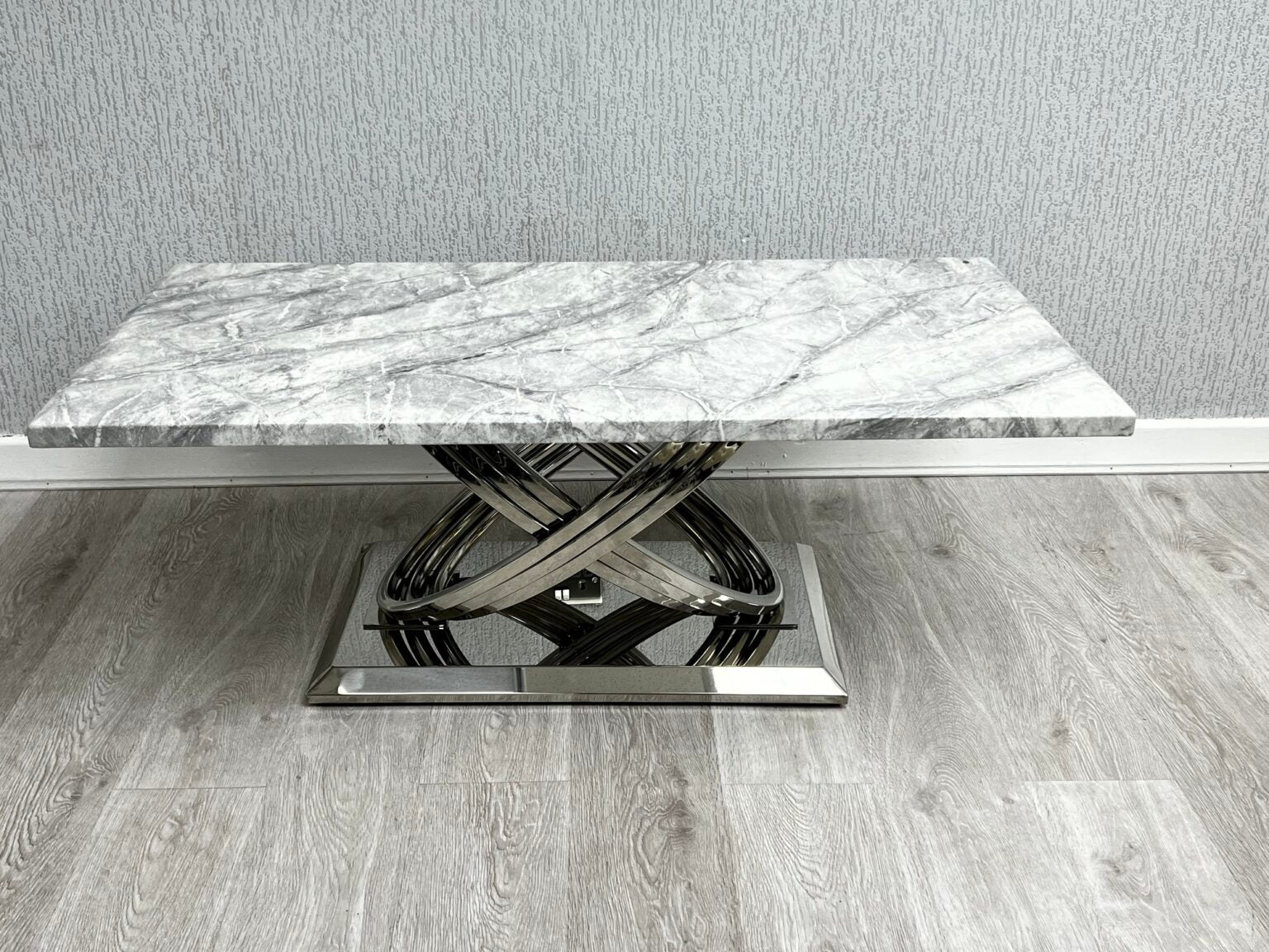 Elina 120cm Grey Marble Coffee Table - Belmont Interiors