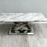 Elina 120cm Grey Marble Coffee Table - Belmont Interiors