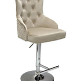 Dakota, Cream French Velvet, Quilted Back Bar Stool - Belmont Interiors