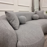 The Wave Boucle Curved Sofa in Grey - Belmont Interiors