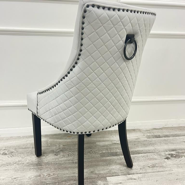 Bentley Light Grey and Black Dining Chair - Belmont Interiors