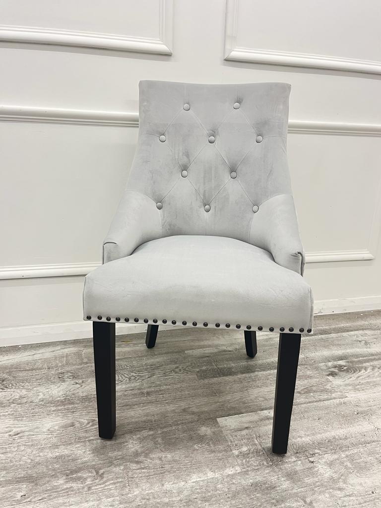 Bentley Light Grey and Black Dining Chair - Belmont Interiors