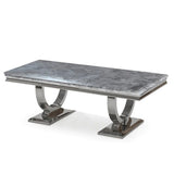 Arianna 130cm Black Marble Coffee Table - Belmont Interiors