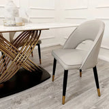 Alder Beige PU Leather Dining Chair - Belmont Interiors