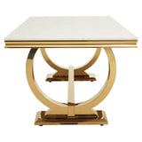 Arianna Gold 180cm Marble Dining Table - Belmont Interiors