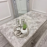 Arial 130CM Marble & Chrome Coffee Table - 11 Colours - Belmont Interiors