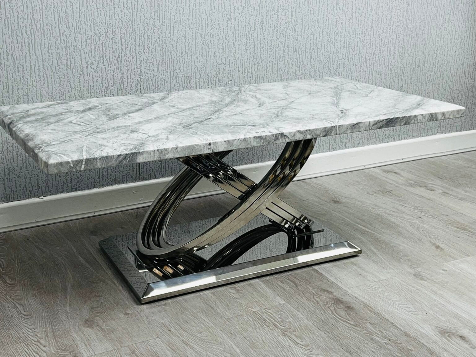 Elina 120cm Grey Marble Coffee Table - Belmont Interiors