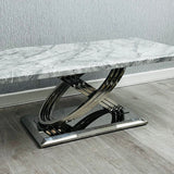 Elina 120cm Grey Marble Coffee Table - Belmont Interiors