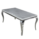 Louis 150cm Marble & Chrome Dining Table - Belmont Interiors