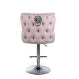 Valentino Lion Knocker Quilted Tufted Plush Velvet BAR STOOLS - 6 Colours-Esme Furnishings