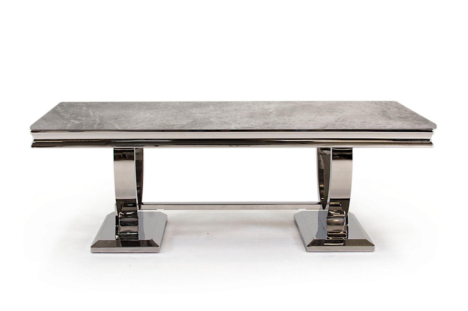 Arianna 130cm White Marble Coffee Table - Belmont Interiors