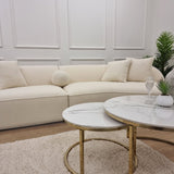 The Pebble Ivory Boucle Fabric Premium Sofa