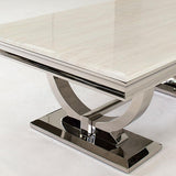 Arianna 120cm Cream Marble Coffee Table - Belmont Interiors