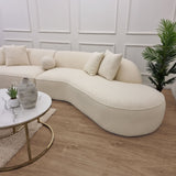 The Pebble Ivory Boucle Fabric Premium Sofa