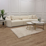 The Pebble Ivory Boucle Fabric Premium Sofa