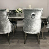 Arianna 180cm Grey Marble Dining Table + Belle Velvet Dining Chairs + Bench-Esme Furnishings