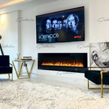 Aurora Black 50" Insert Electric Fire 10 Colour LED Glass Wall Mounted Inset PRE ORDER FOR JANUARY 2023-Esme Furnishings