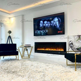 Aurora Black 50" Insert Electric Fire 10 Colour LED Glass Wall Mounted Inset PRE ORDER FOR JANUARY 2023-Esme Furnishings