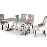 Arianna 200cm Grey Marble Dining Table-Esme Furnishings