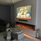 71 Inch HD 2024 Panoramic 3 Sided Glass WiFi Electric Fire HD+ 3D Effect