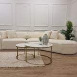 The Pebble Ivory Boucle Fabric Premium Sofa